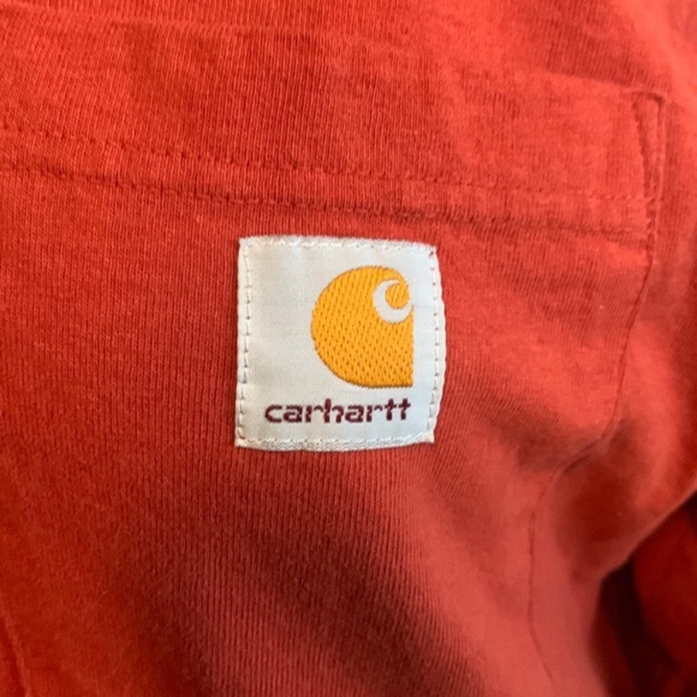 Carhartt Mens Small Orange Relaxed Fit, Lightweight Long Sleeve Shirt